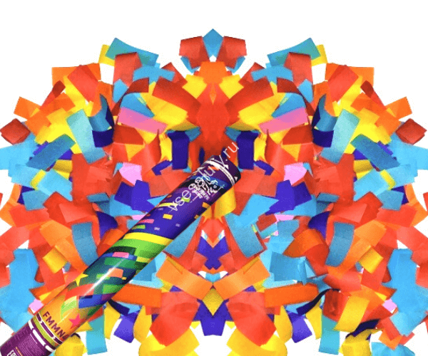 Хлопушка 40см Конфетти бумажное разноцветное (прямоугольники)