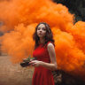 Цветной дым, факел дымовой оранжевый (1 мин)