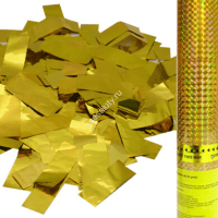 Хлопушка 30см Конфетти фольгированное золотое (прямоугольники)