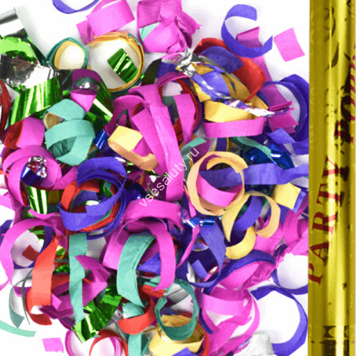 Хлопушка 60см Конфетти фольга/бумага разноцветное (прямоугольники)